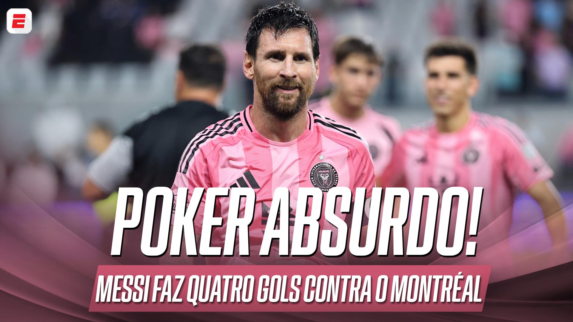 POKER ABSURDO! Messi dá show e faz quatro gols em Inter Miami x Montréal na MLS; VEJA