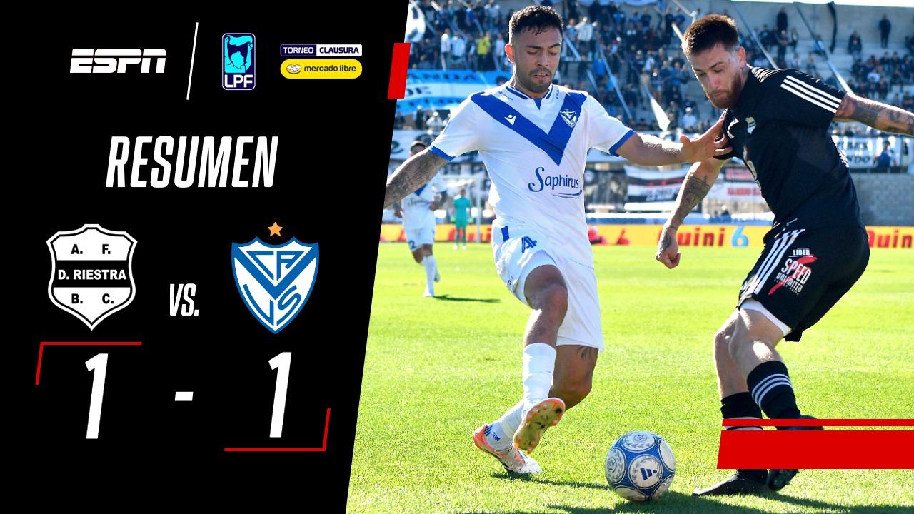 En un final con polémica, Riestra y Vélez igualaron 1-1 por la fecha 7 de la Liga Profesional