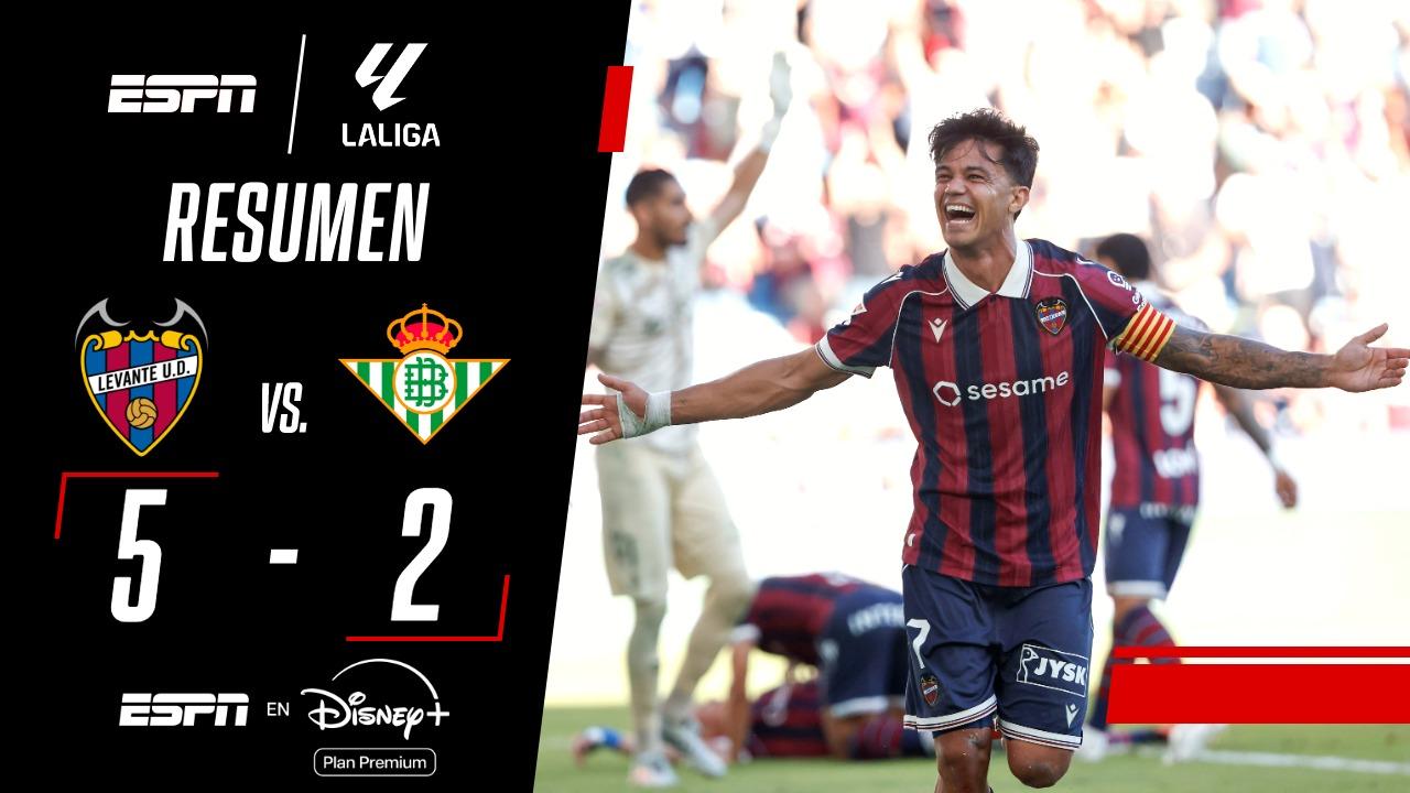 Partidazo en La Liga: Levante goleó al Betis