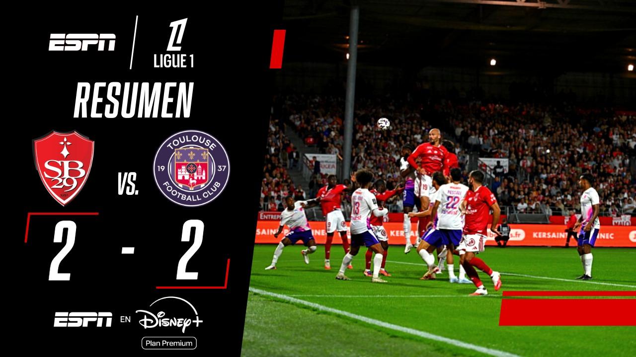 ¡Partidazo en la Ligue 1! Brest y Toulouse igualaron 2-2