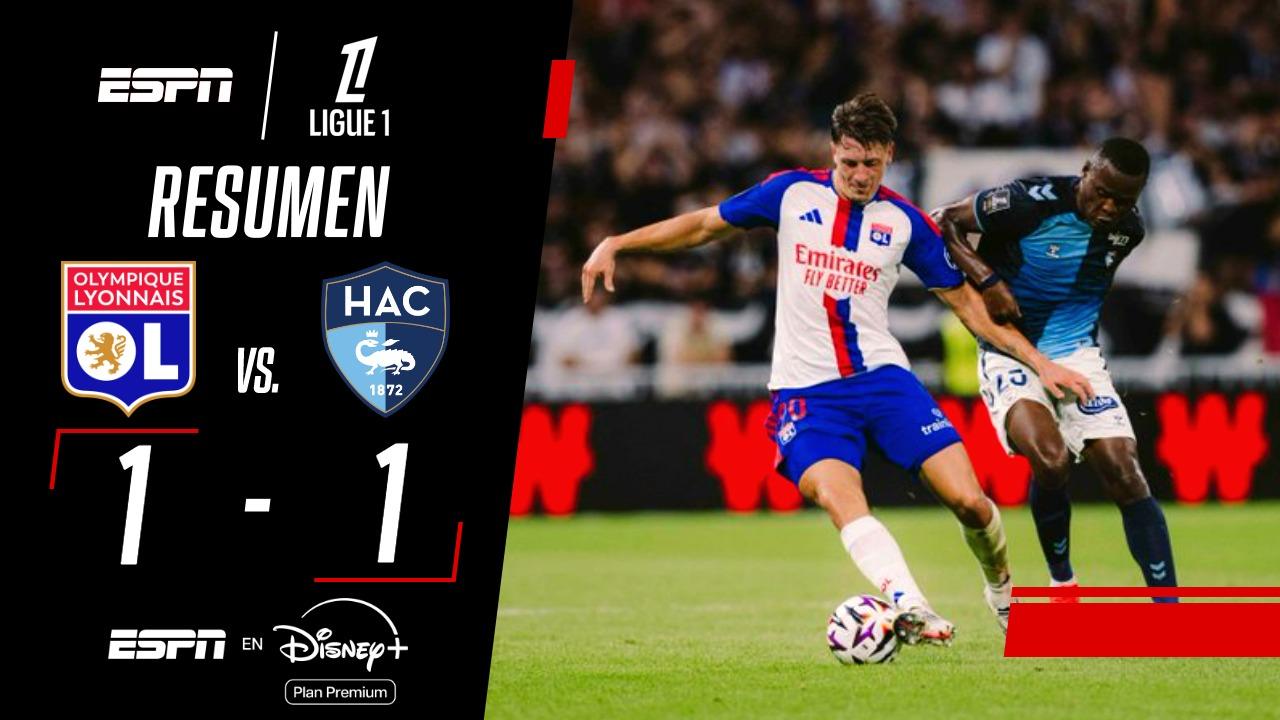 Atractivo empate entre Lyon y Le Havre en la Ligue 1