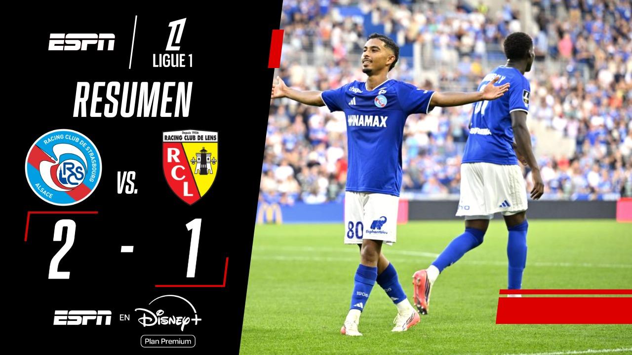 Racing de Estrasburgo se impuso 2-1 sobre Lens por la Ligue 1