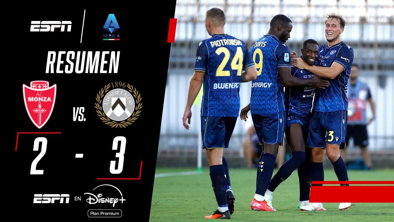En un partidazo, Udinese derrotó 3-2 a Monza
