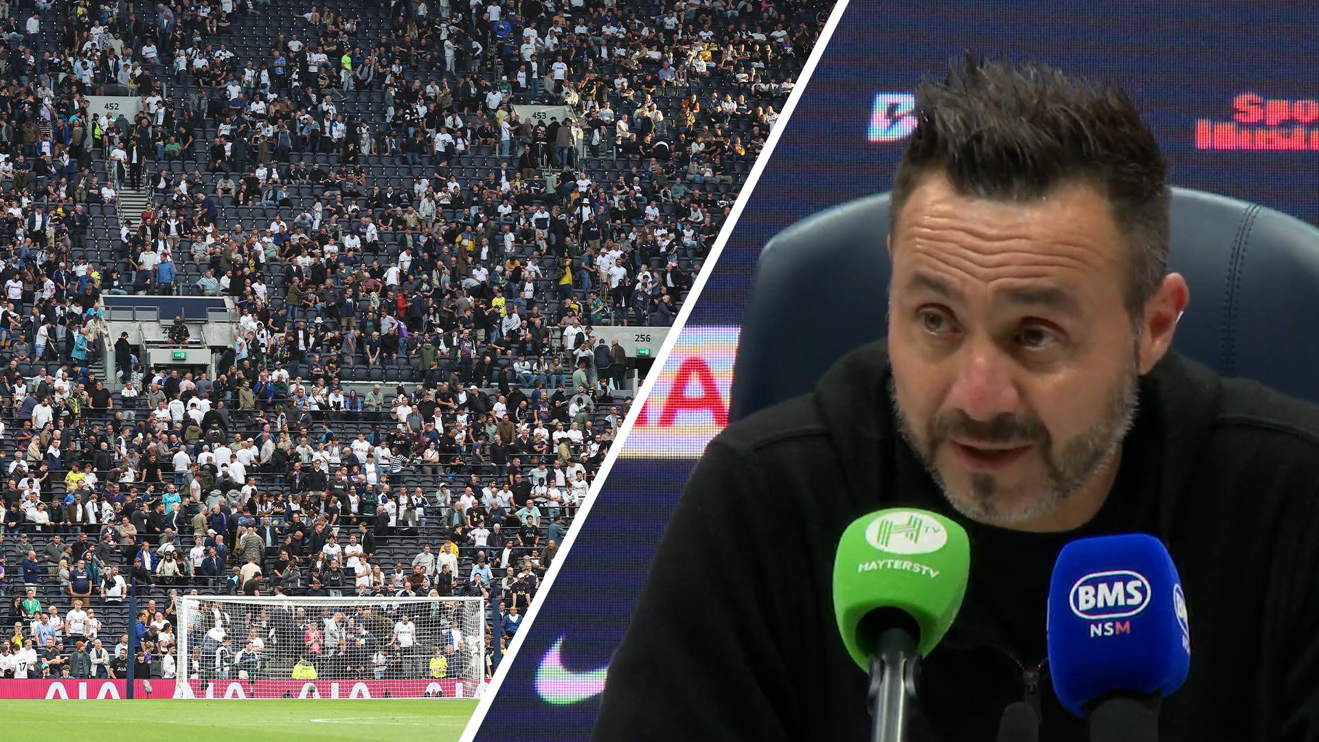 De Zerbi apologies to Spurs fans for 'environment' after successive league defeats