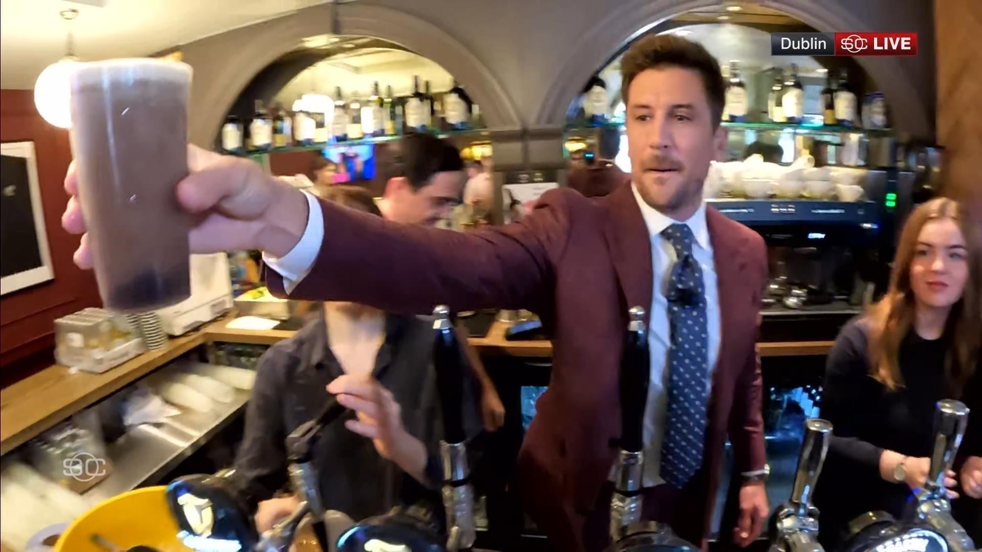 Jordan Rodgers pulls pints in Dublin bar ahead of North Carolina-TCU