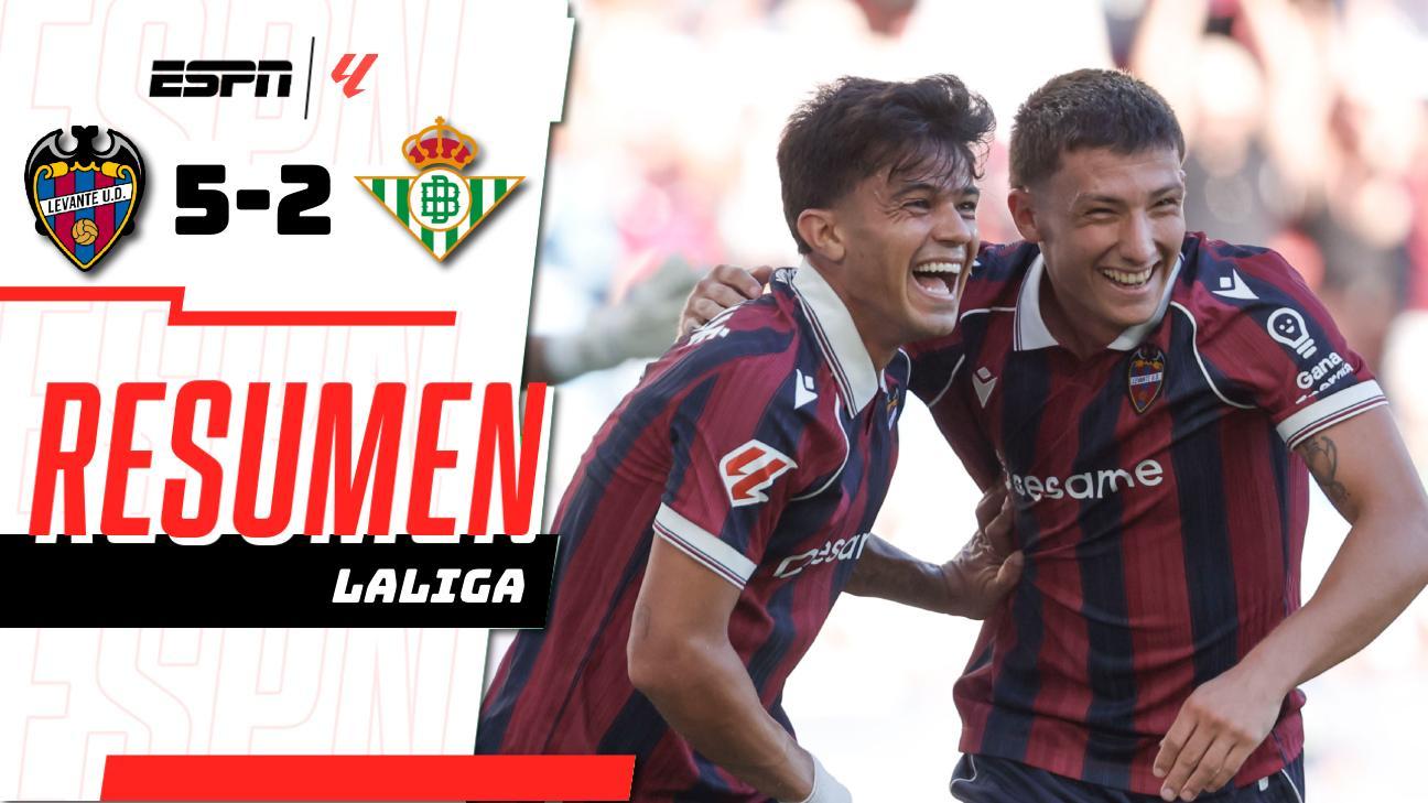 ¡Levante se lleva su primera victoria de la temporada tras vencer 5-2 al Betis!