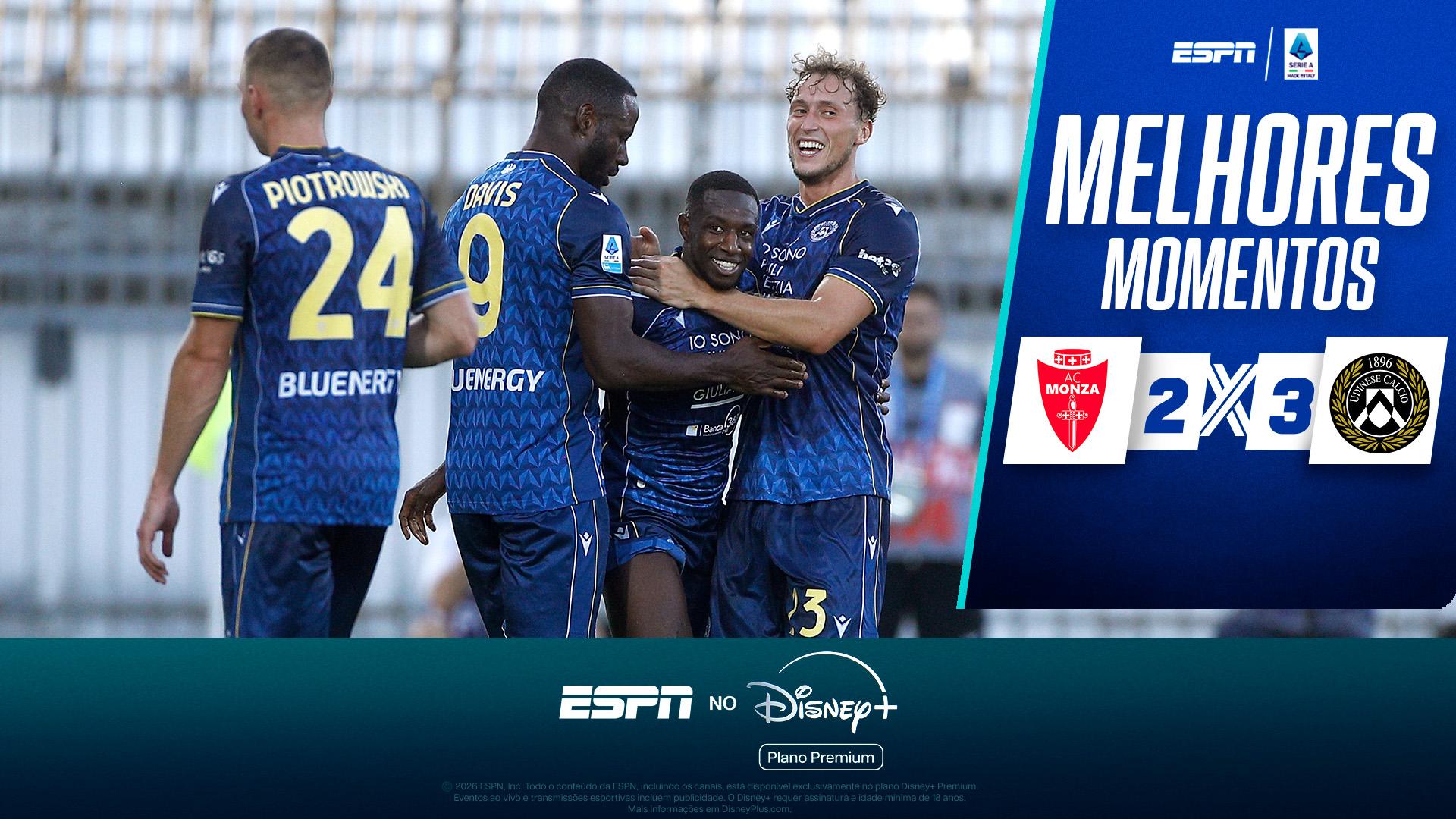 Monza 2 x 3 Udinese no Campeonato Italiano: VEJA os melhores momentos
