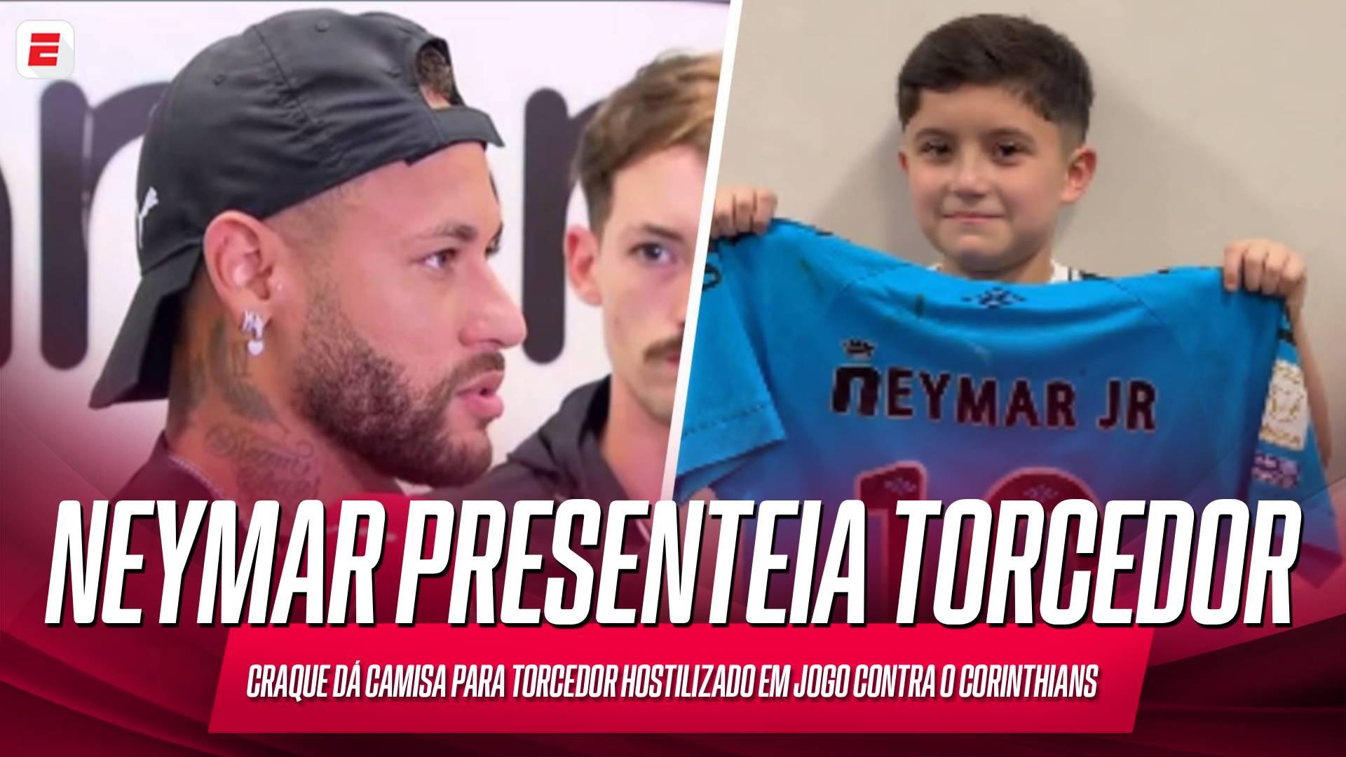 Neymar reprova torcedores do Corinthians após garoto de 8 anos receber sua camisa
