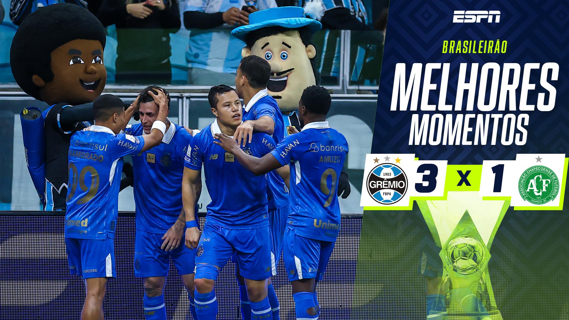 Grêmio leva susto, mas vira contra a Chapecoense em casa; VEJA os melhores momentos