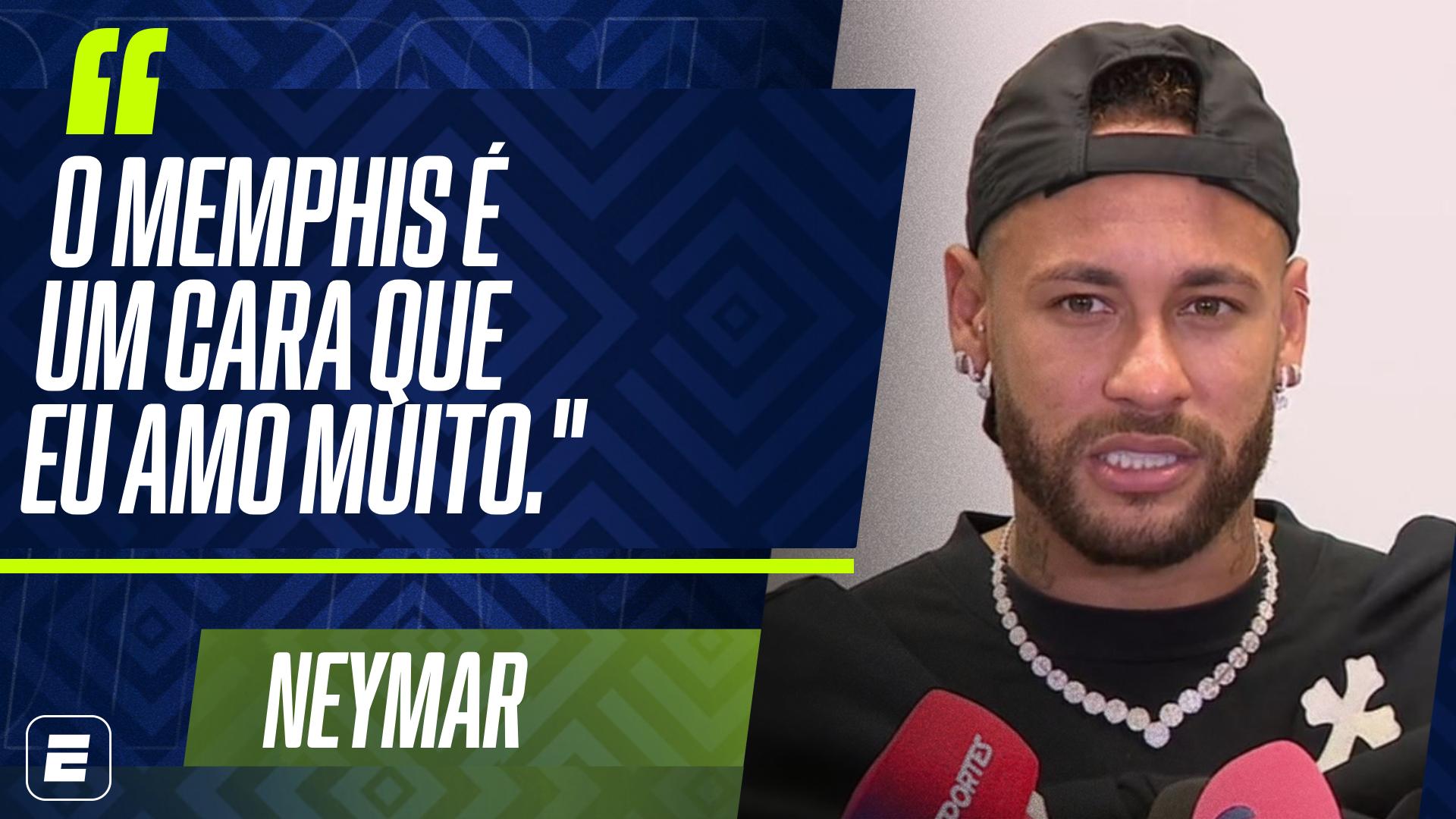 Homenagem a Memphis Depay? Neymar explica faixa em Corinthians x Santos: 'Já tinha prometido'