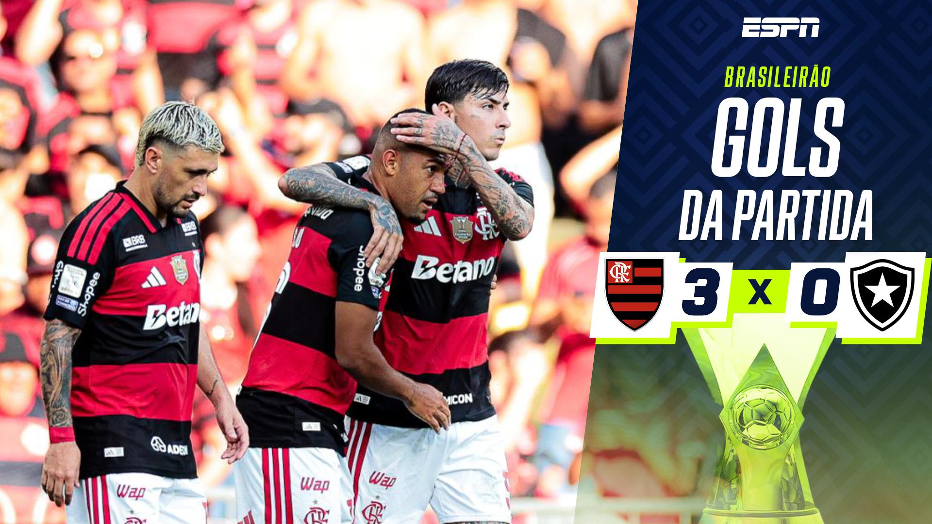 Flamengo 3 x 0 Botafogo: os gols do passeio Rubro-negro no clássico no Maracanã