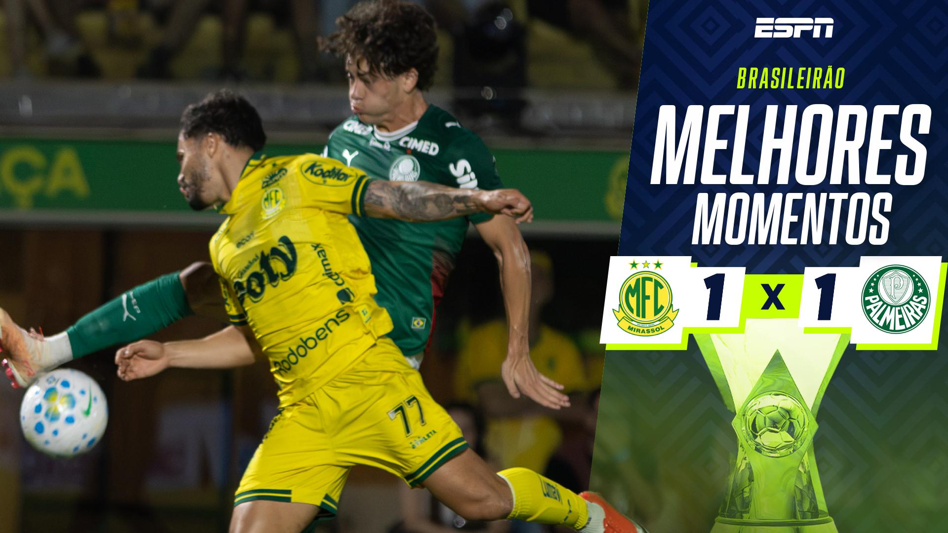Palmeiras empata com o Mirassol e vê Flamengo se aproximar no Brasileirão; VEJA como foi