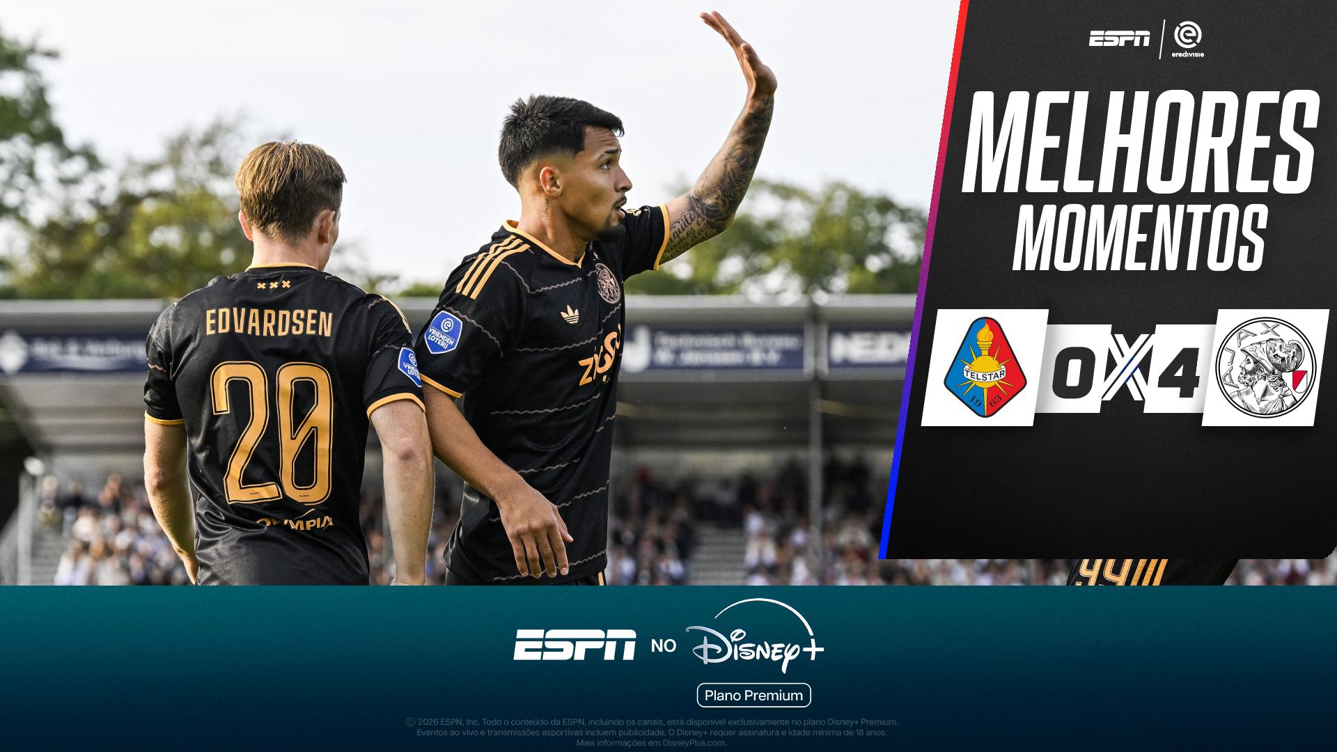 Marcos Leonardo marca, e Ajax goleia o Telstar fora de casa pela Eredivisie; VEJA os melhores momentos