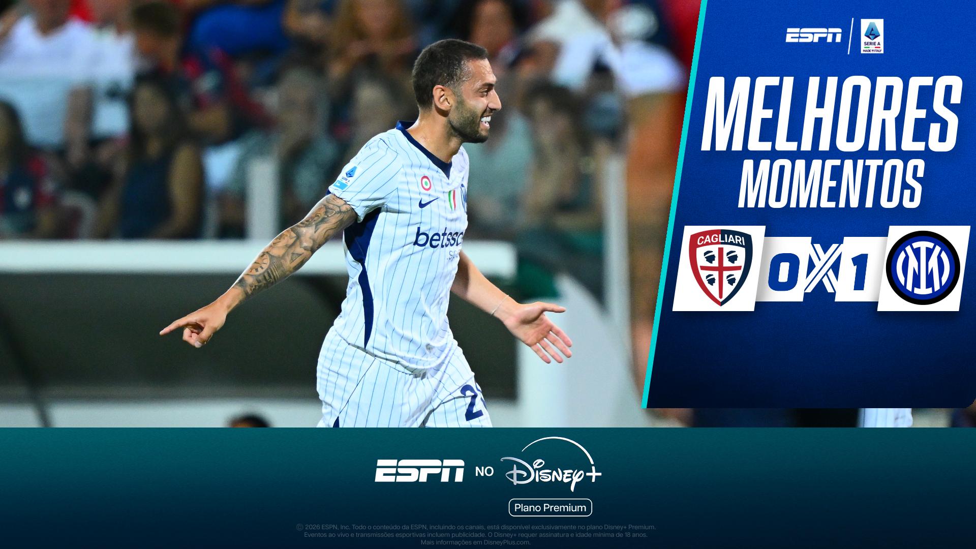Inter de Milão vence Cagliari e segue com 100% de aproveitamento no Italiano; VEJA os melhores momentos