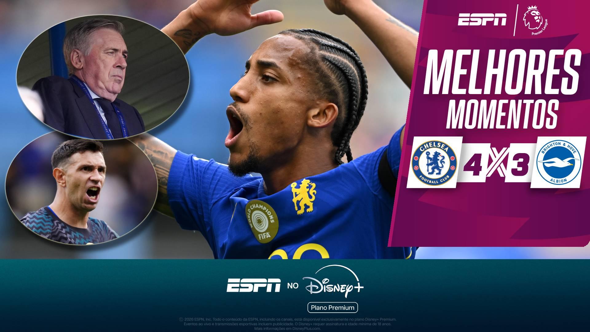Sob olhares de Ancelotti, João Pedro brilha, e Chelsea bate o Brighton na estreia de Dibu Martínez; VEJA como foi