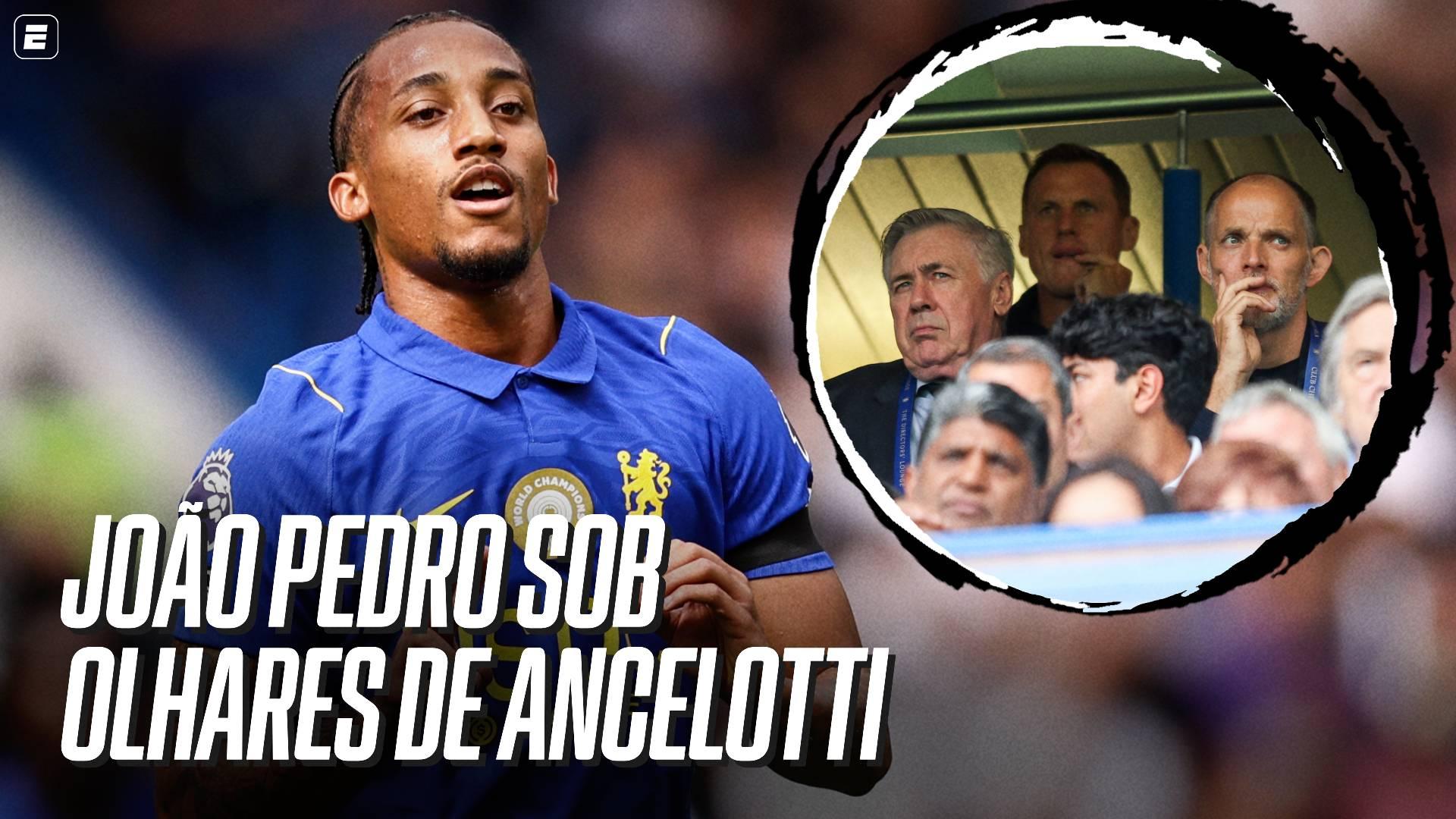 Gol de João Pedro! Sob olhares de Ancelotti, brasileiro brilha e marca para o Chelsea na Premier League; VEJA