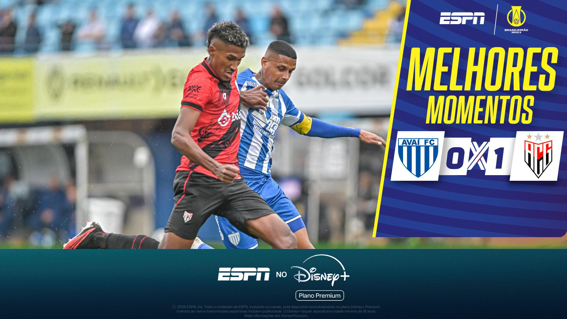 Atlético-GO marca no apagar das luzes e vence Avaí pela Série B; VEJA melhores momentos