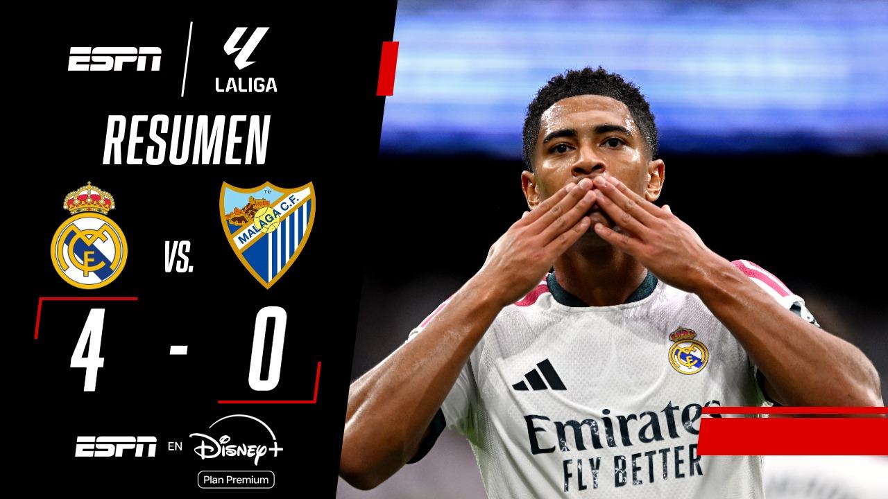 Real Madrid goleó a Málaga y tiene puntaje ideal en LaLiga