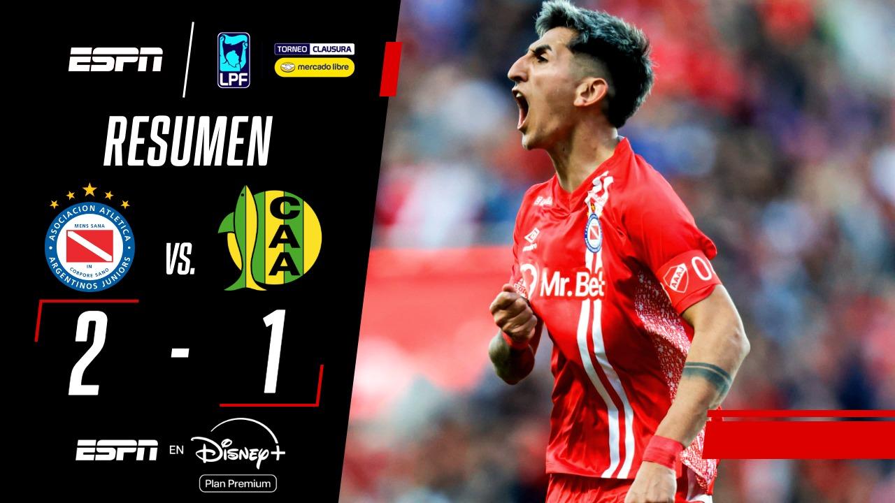 ¡Con un golazo monumental de Pipa Lescano, Argentinos lo dio vuelta y festejó ante Aldosivi!