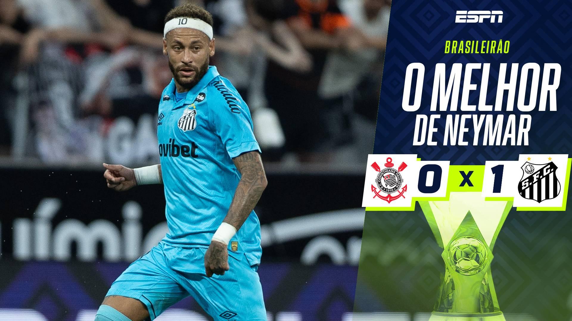Passes, dribles e arrancadas: veja como Neymar foi o maestro do Santos na vitória sobre o Corinthians