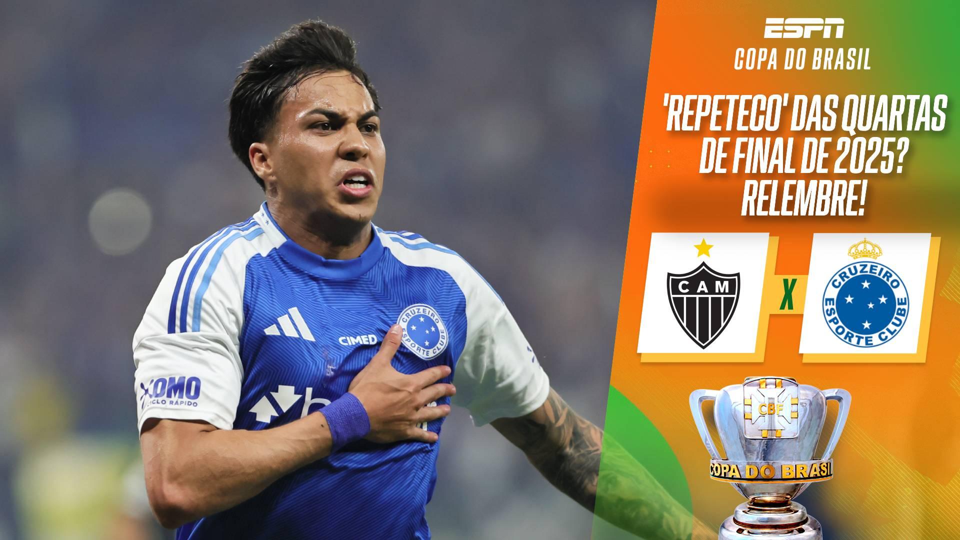 Nas quartas de final da Copa do Brasil 2025, Cruzeiro eliminou o Atlético-MG com três gols de Kaio Jorge e um de Fabrício Bruno; RELEMBRE