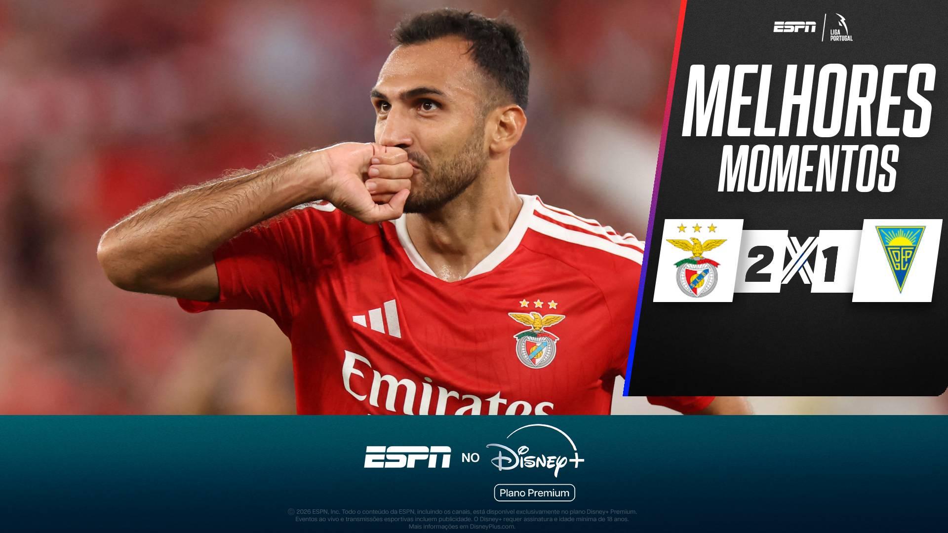 Com direito a golaço, Benfica vence o Estoril no Campeonato Português; melhores momentos