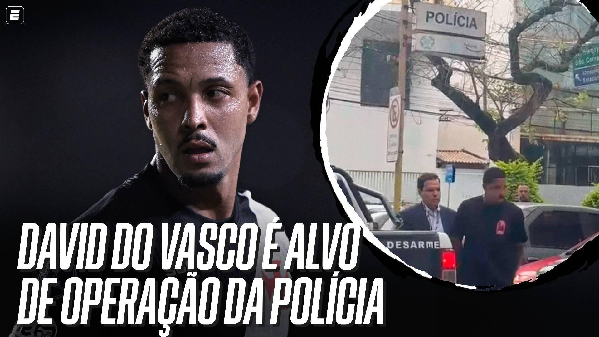 Polícia Civil cumpre mandado de busca e apreensão na casa de David, e atacante do Vasco se apresenta à delegacia; VEJA as imagens