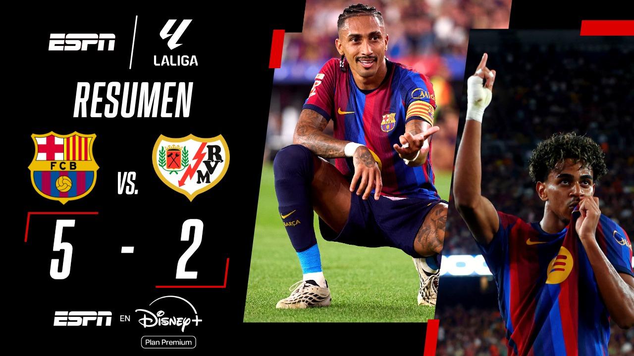 ¡Con dobletes de Lamine Yamal y Raphinha, Barcelona ganó en LaLiga!
