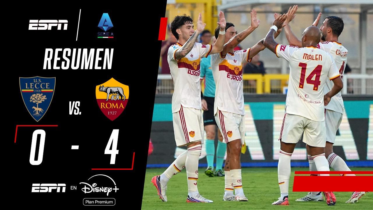 Roma aplastó a Lecce y se impuso por 4-0 en el duelo de Serie A