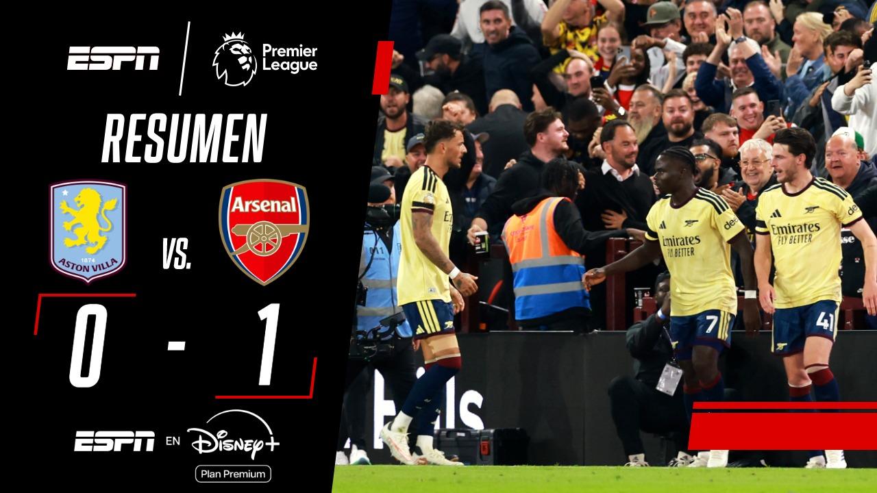 Con gol de Saka, Arsenal logró imponerse 1-0 sobre Aston Villa