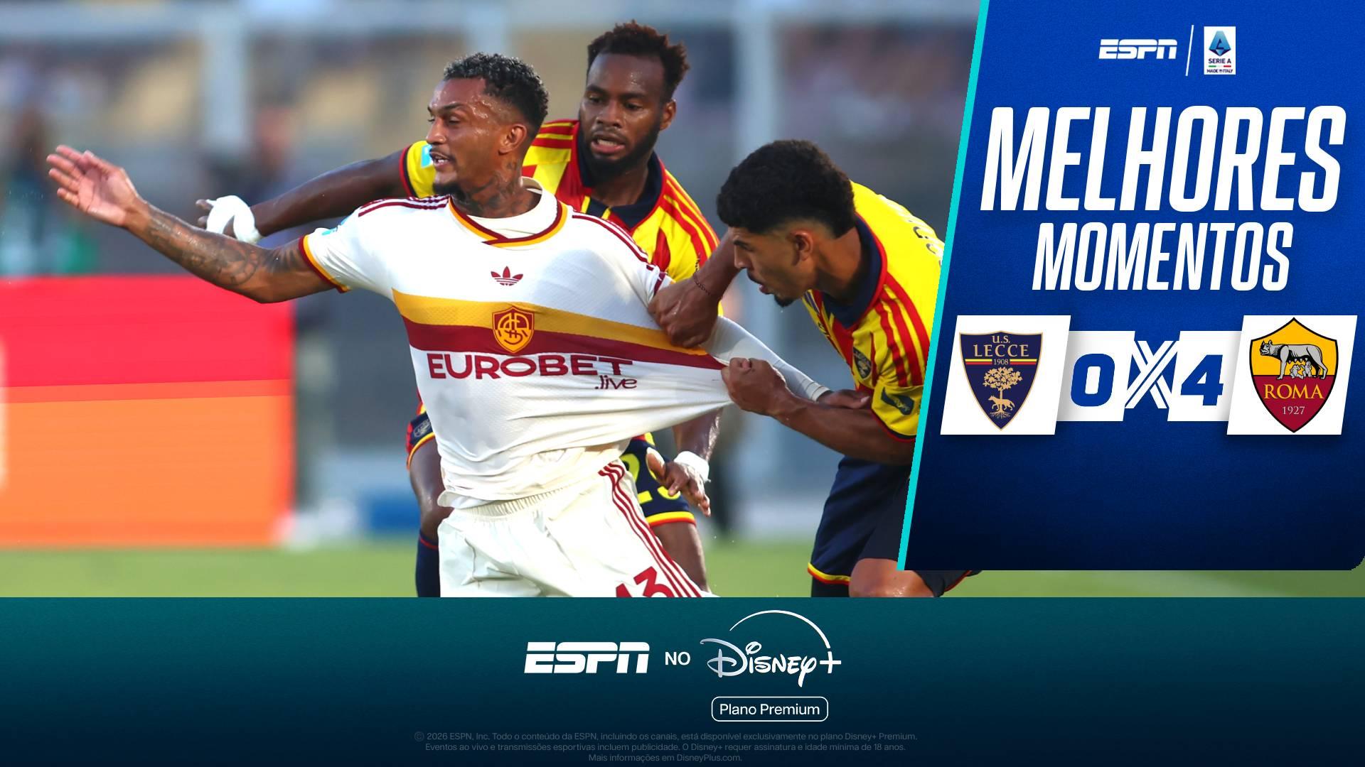 Wesley brilha com assistência, e Roma goleia o Lecce pelo Campeonato Italiano; VEJA os melhores momentos