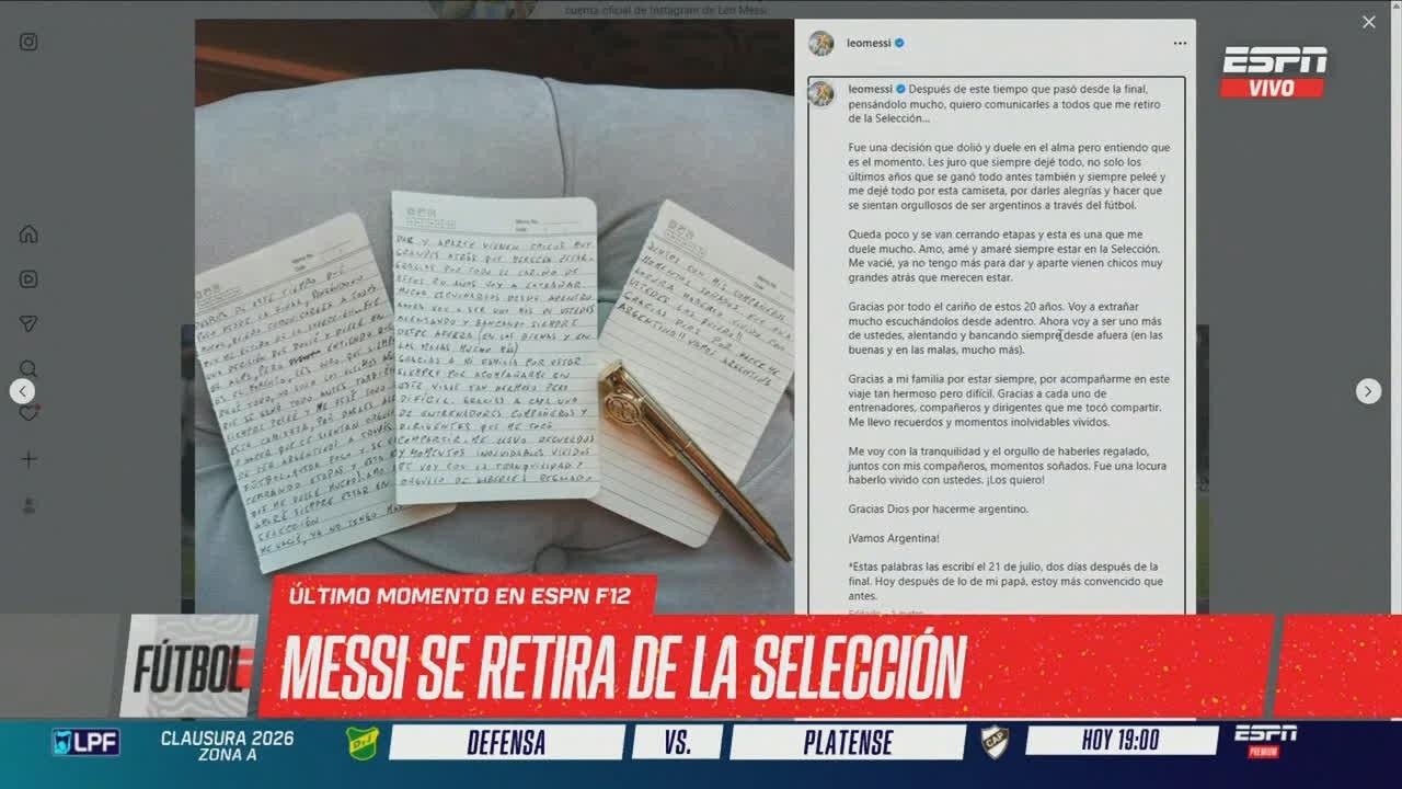 ¡Lionel Messi anunció su retiro de la Selección!