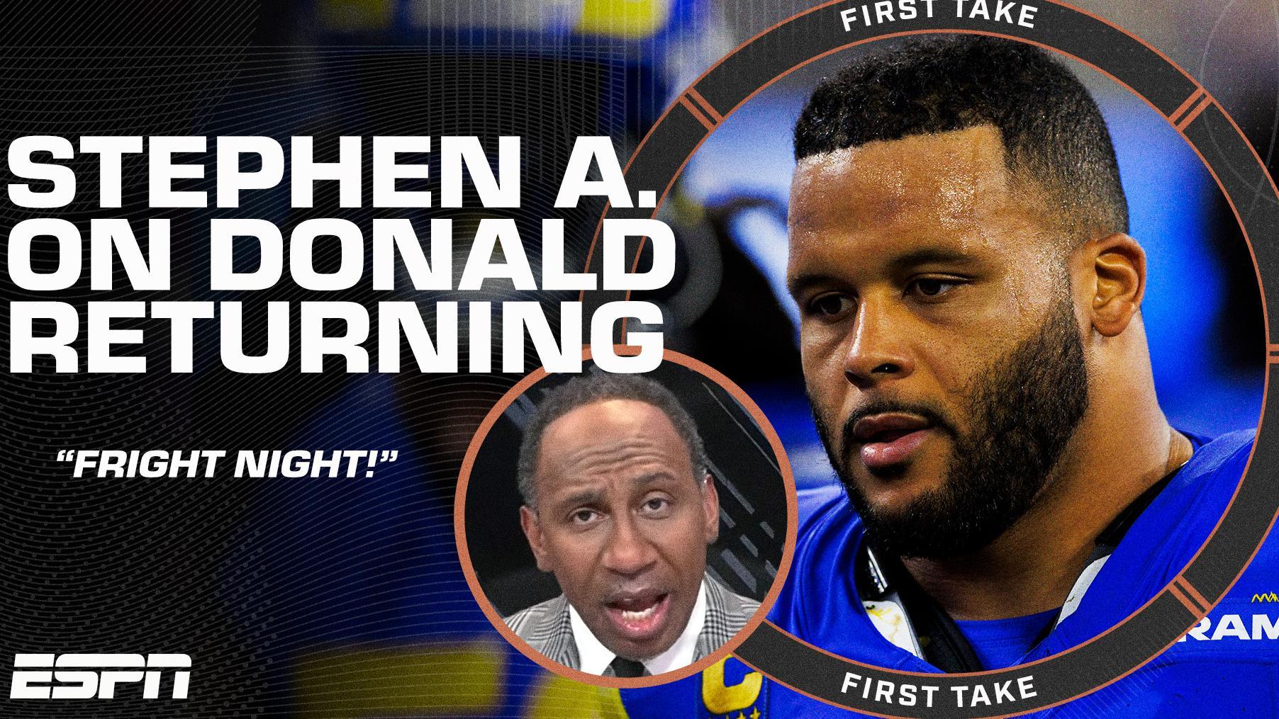 FRIGHT NIGHT Stephen A. reacts to the Rams' Aaron Donald-Myles Garrett duo