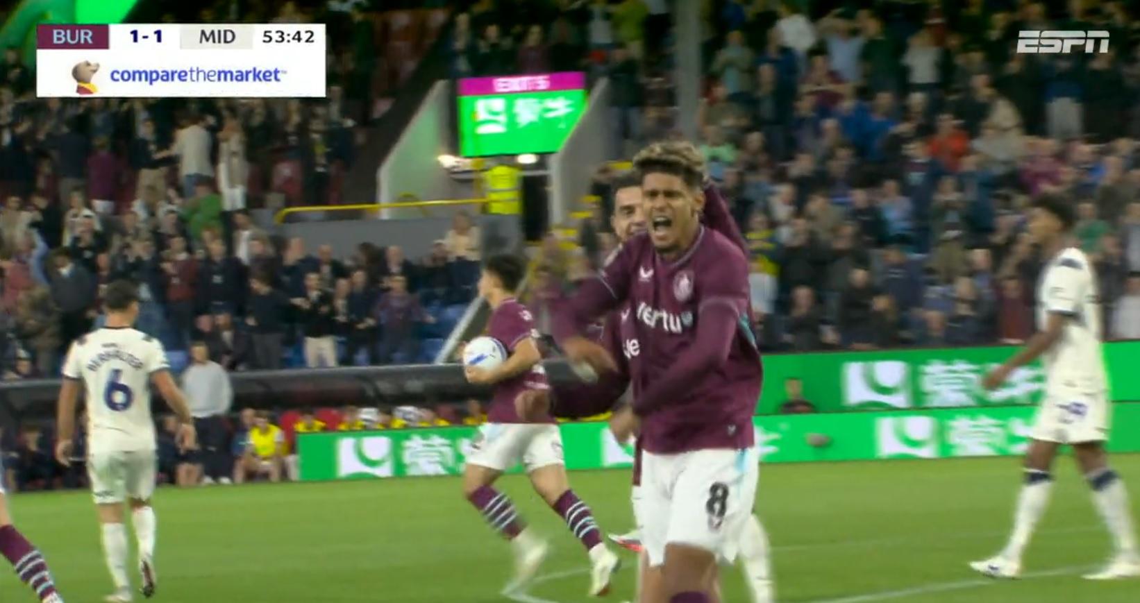 Gol do Burnley! Raghouber marca GOLAÇO para empatar o jogo contra o Middlesbrough; VEJA