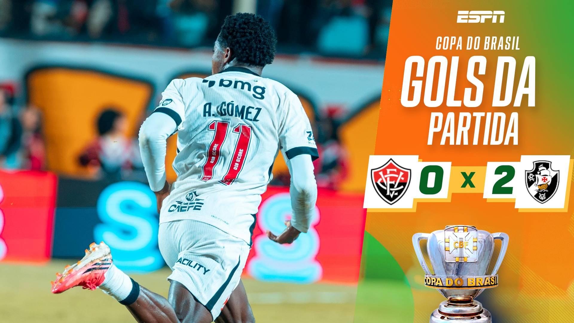 Os gols de Andrés Gómez e Puma Rodríguez que decretaram a classificação do Vasco sobre o Vitória na Copa do Brasil