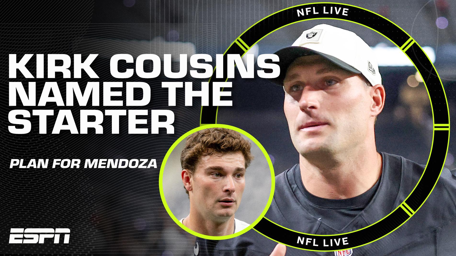 How long will Kirk Cousins be the Raiders' starting QB over Fernando Mendoza? | NFL Live