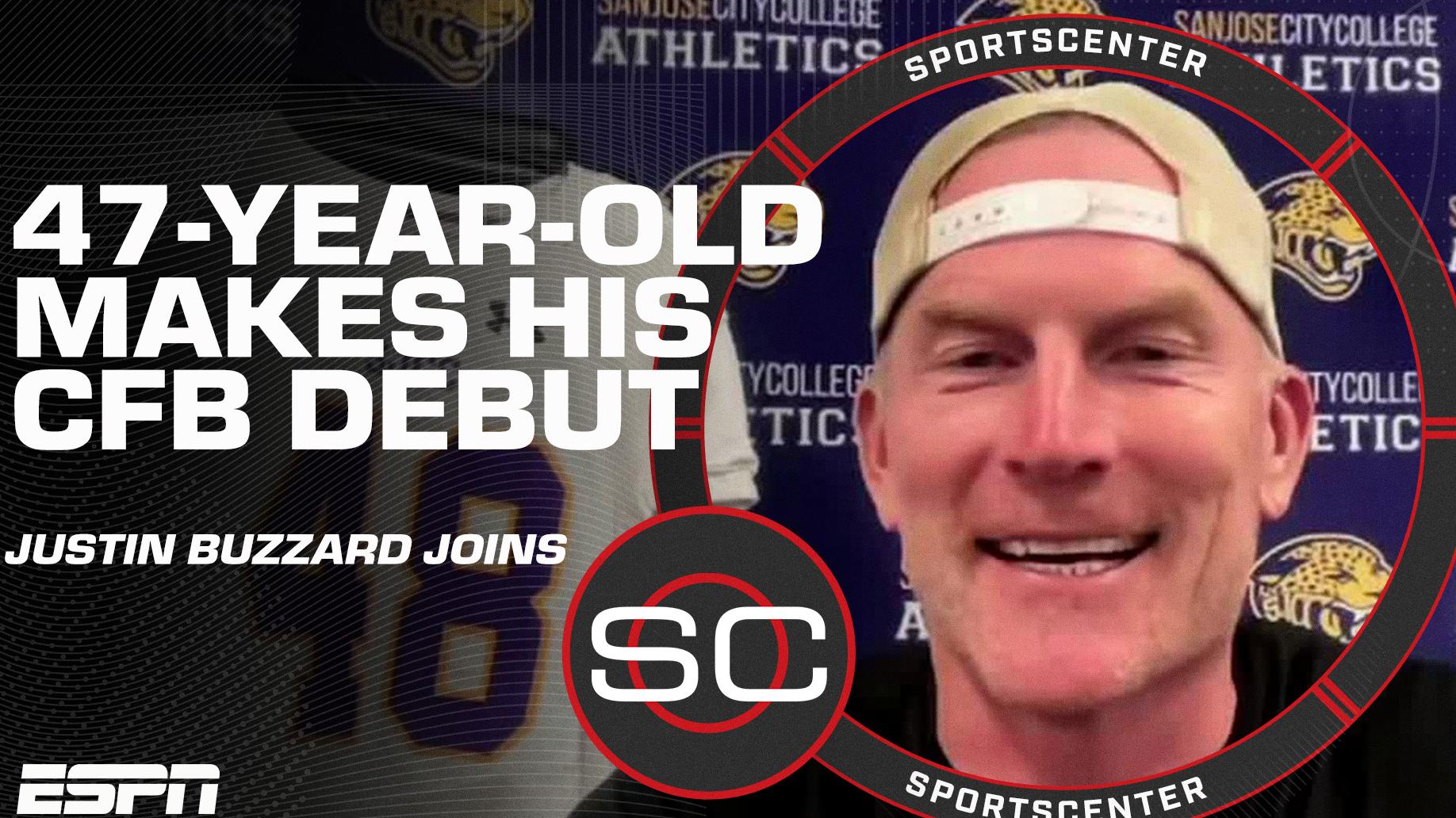 47-YEAR-OLD COLLEGE FOOTBALL PLAYER Justin Buzzard shares why he chased his dream | SportsCenter