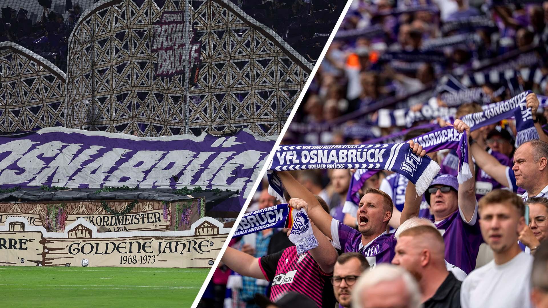 VfL Osnabrück fans build a rollercoaster into their tifo vs. Bayern Munich