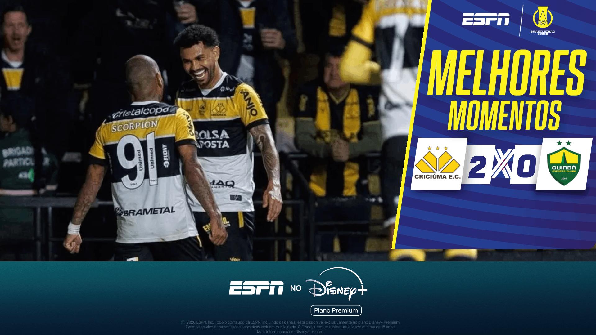 Criciúma faz golaço do meio da rua contra o Cuiabá, retoma o caminho das vitórias e reassume liderança da Série B; veja melhores momentos