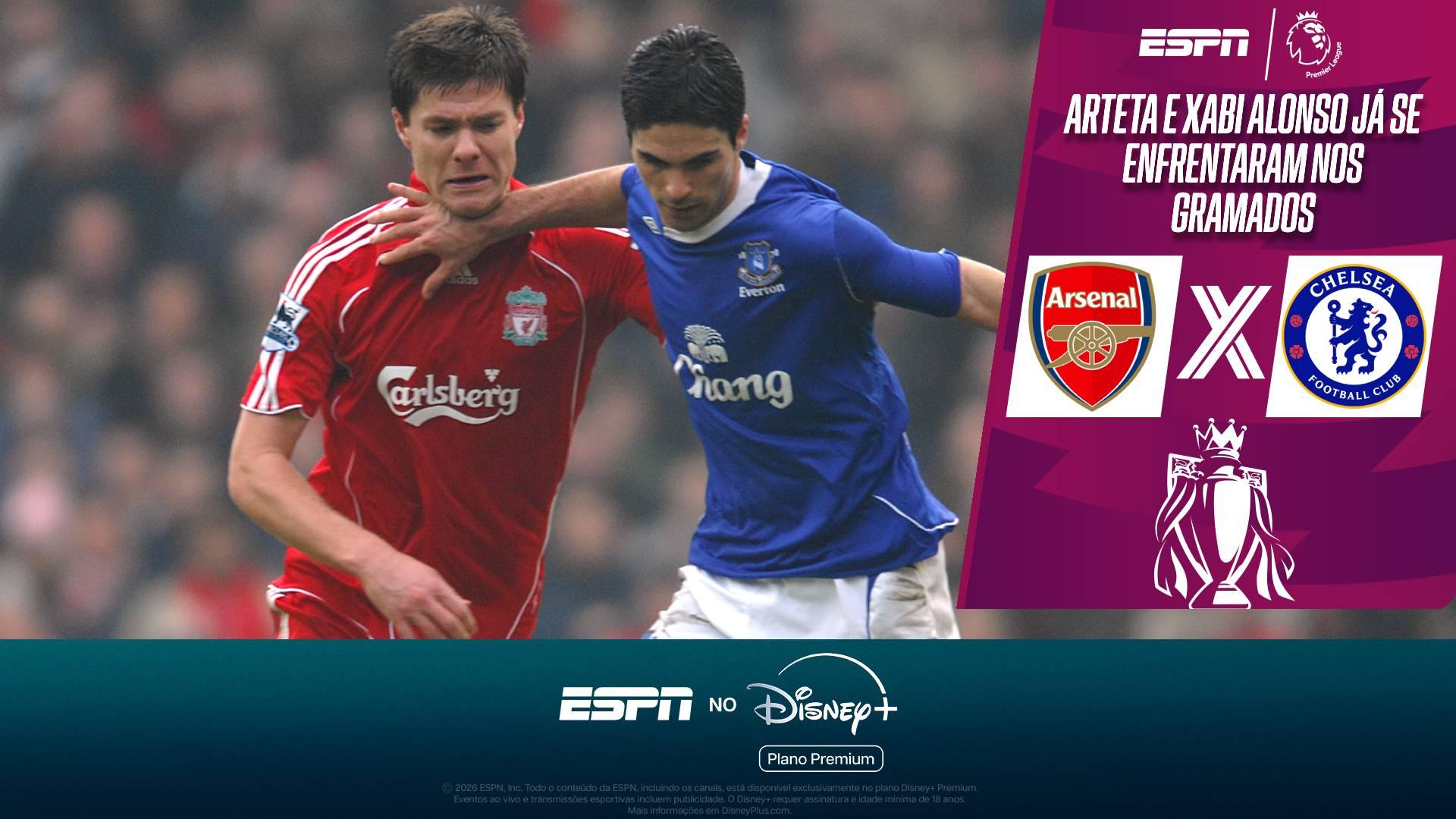 Técnicos de Arsenal e Chelsea, Arteta e Xabi Alonso travaram duelos em clássicos nos gramados da Premier League