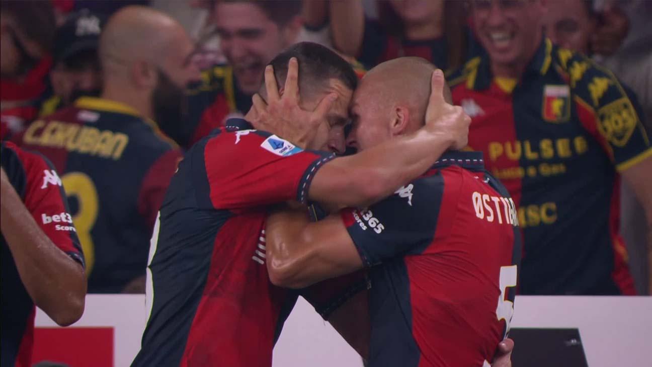 ¡Gana el Genoa! Osmajic le ganó el mano a mano a Butez y festejó el 1-0
