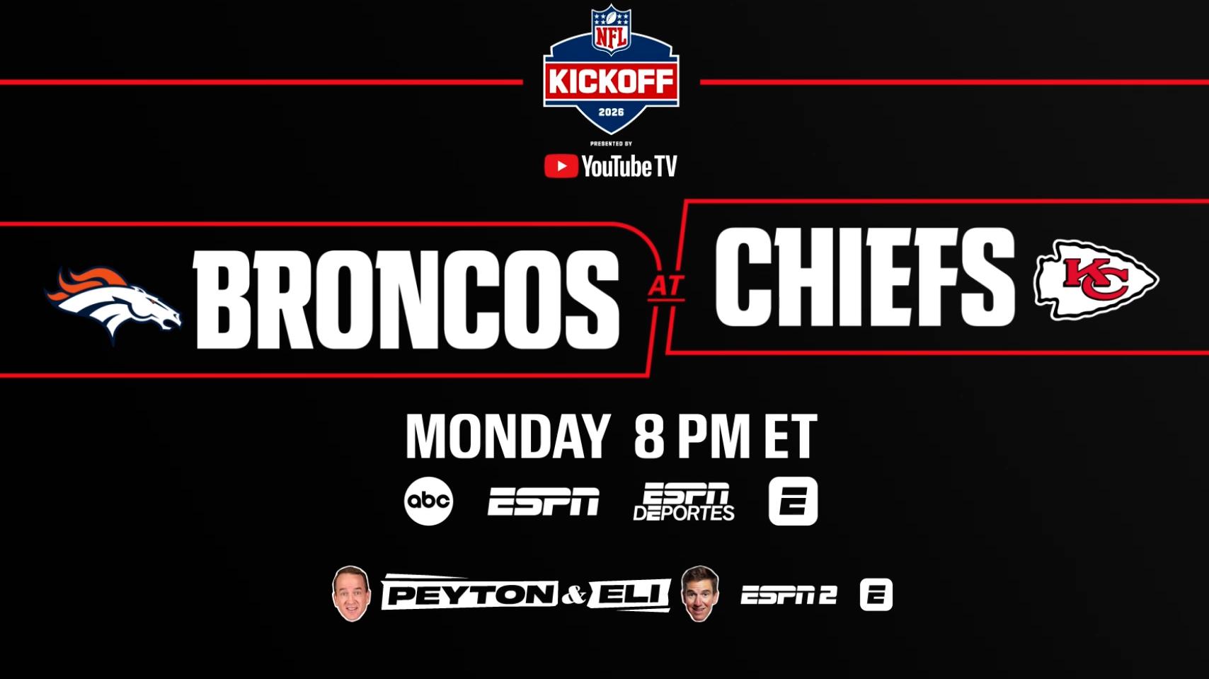 Get hyped for the MNF opener Broncos-Chiefs on ESPN and ABC