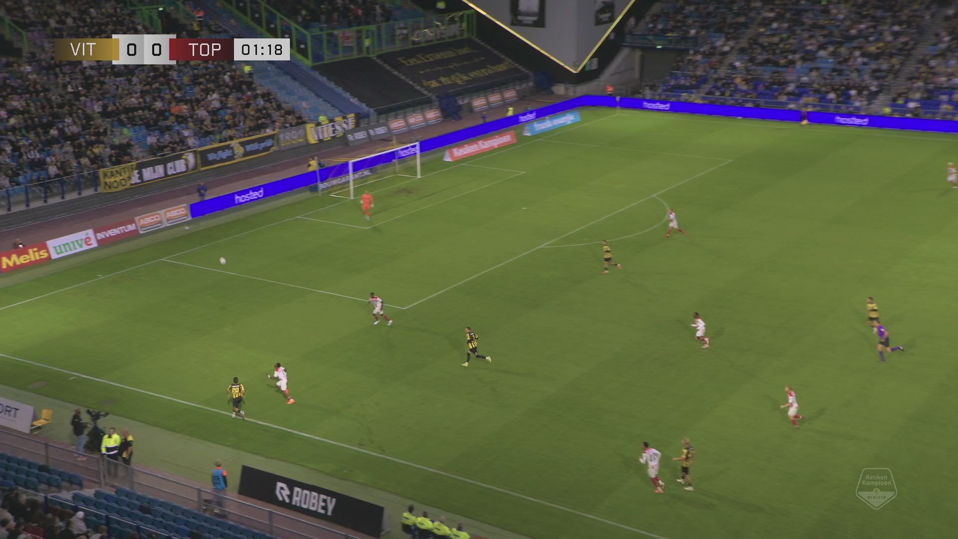 Silva  schiet de bal prachtig in de verre hoek | Samenvatting Vitesse - TOP Oss