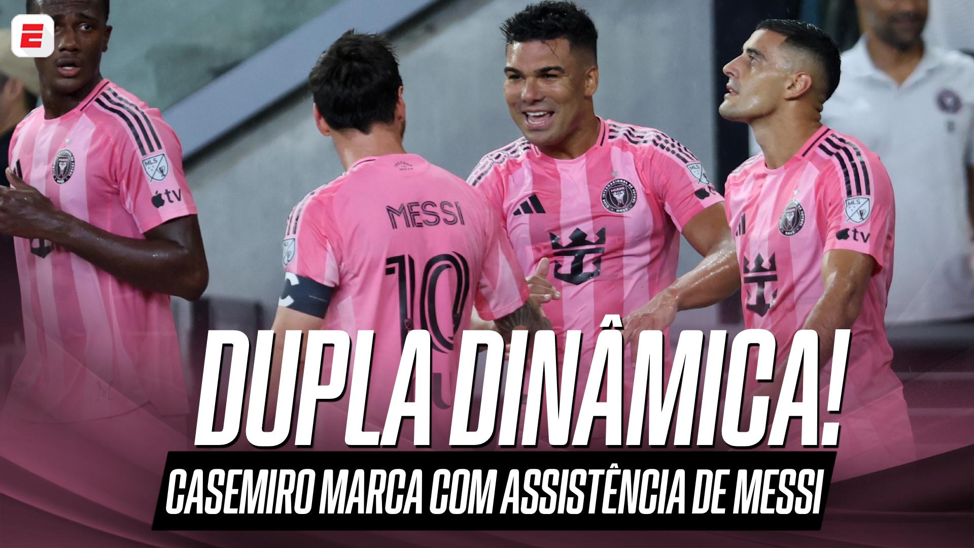 É DELE! O gol de cabeça de Casemiro com assistência de Messi em Inter Miami x Atlanta United; VEJA