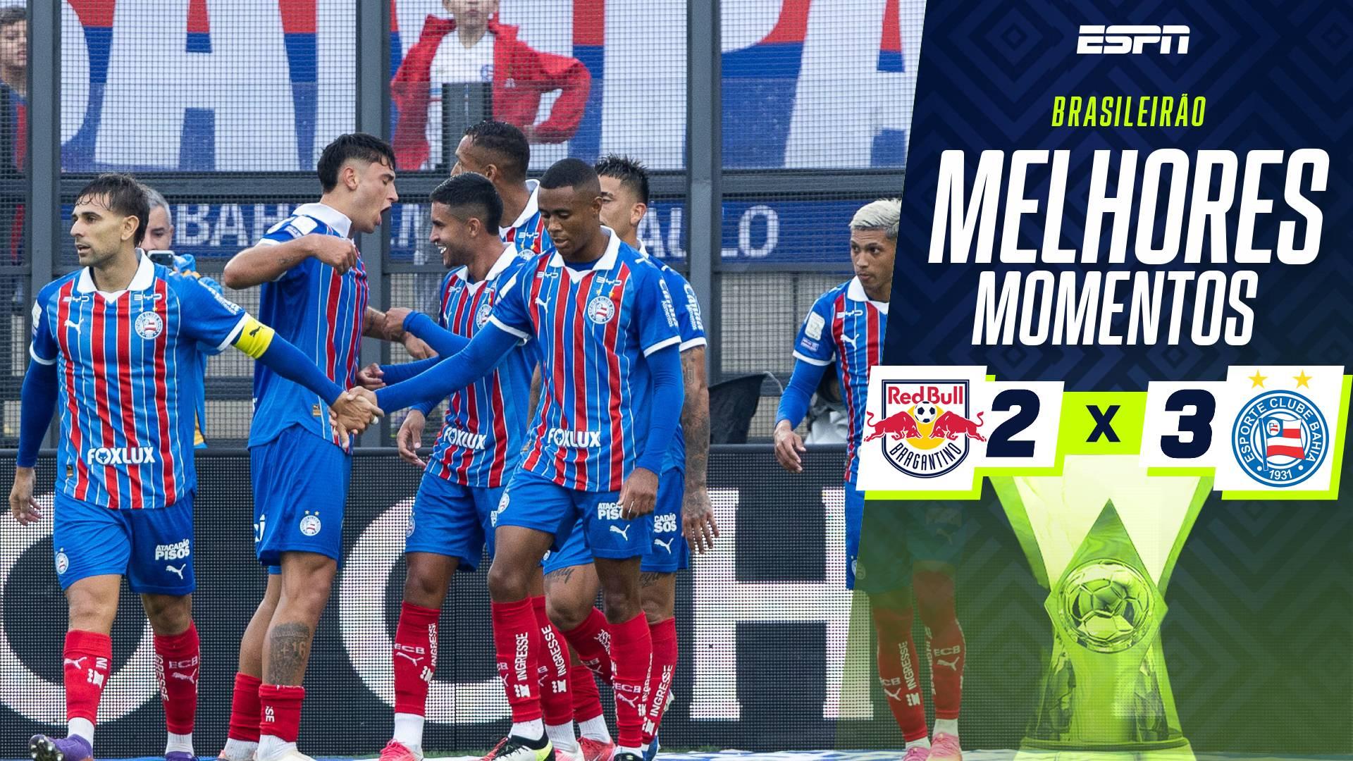 Em jogo 'maluco' de cinco gols, Bahia vira sobre o Bragantino fora de casa e entra no G-4 do Brasileirão