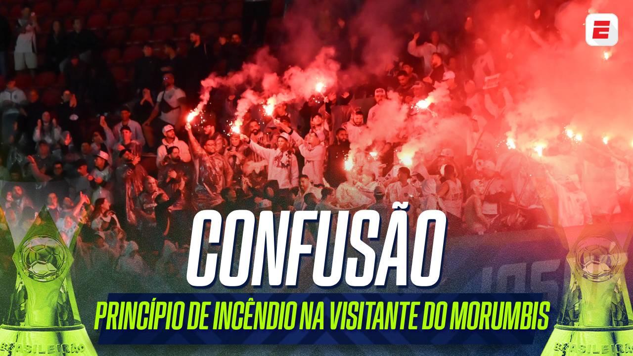 Torcida do Atlético-MG causa princípio de incêndio com sinalizadores no Morumbis durante derrota para o São Paulo; ASSISTA