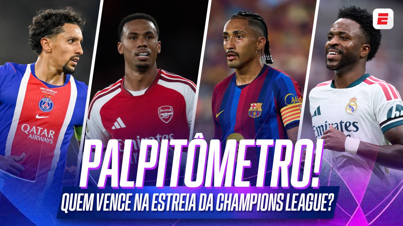Real Madrid vence Inter de Milão? PSG e Arsenal estreiam com vitórias? VEJA o palpitômetro da 1ª rodada da Champions League