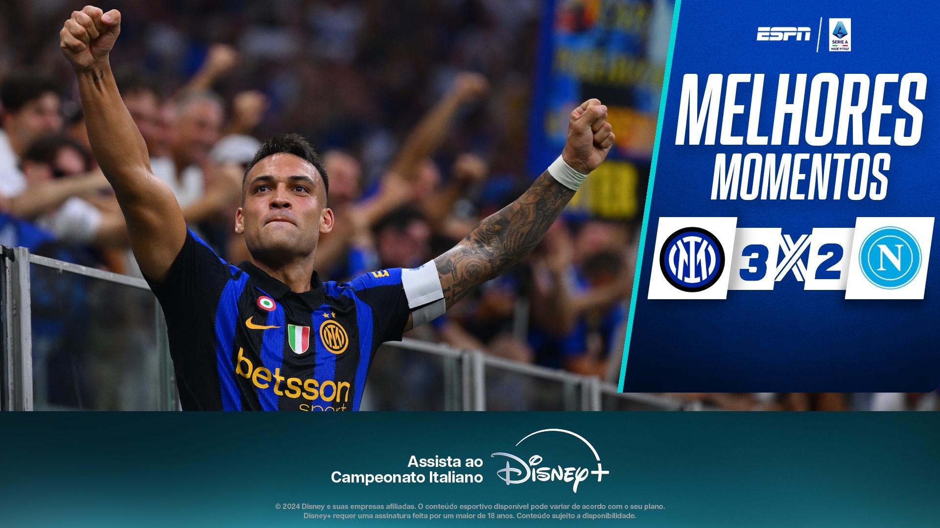 Inter consegue virada épica nos acréscimos em jogaço contra o Napoli; VEJA os melhores momentos