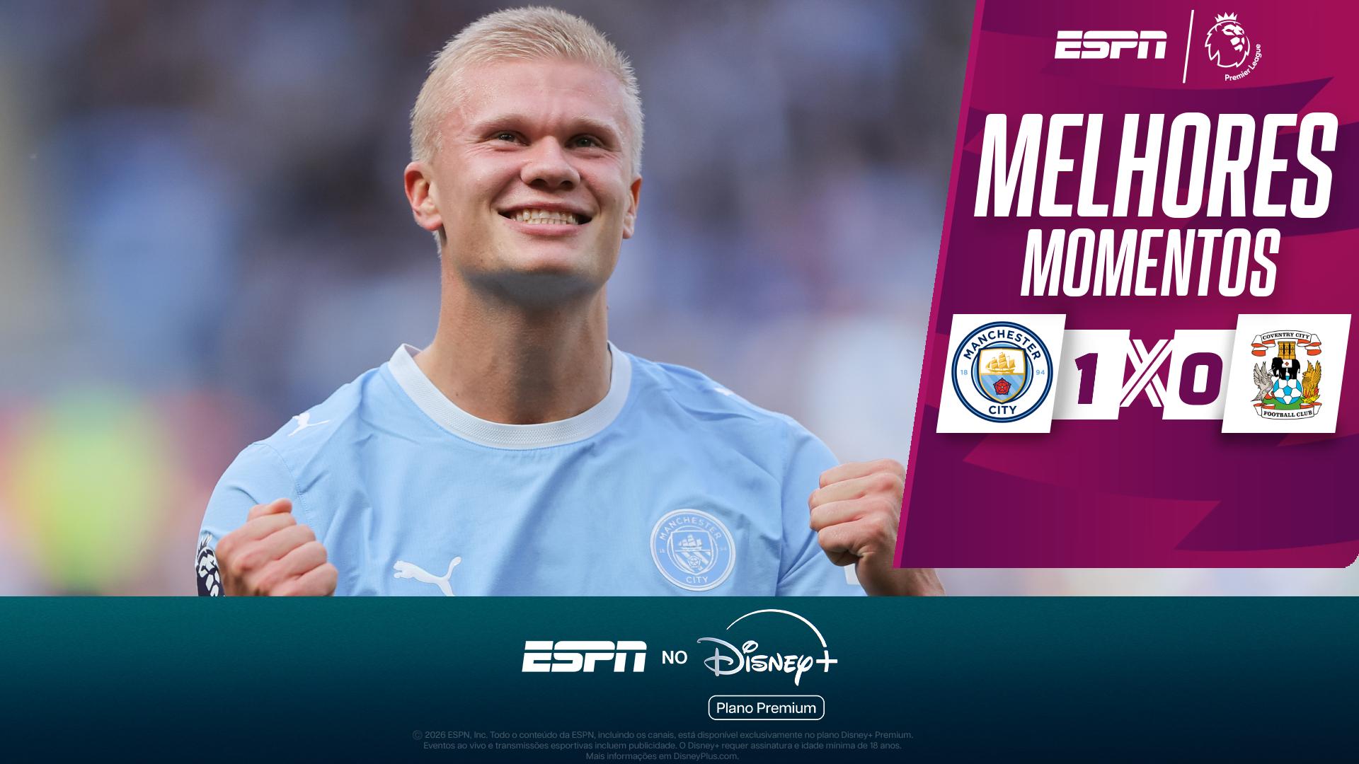 Haaland marca, e Manchester City vence Coventry pela Premier League; VEJA os melhores momentos