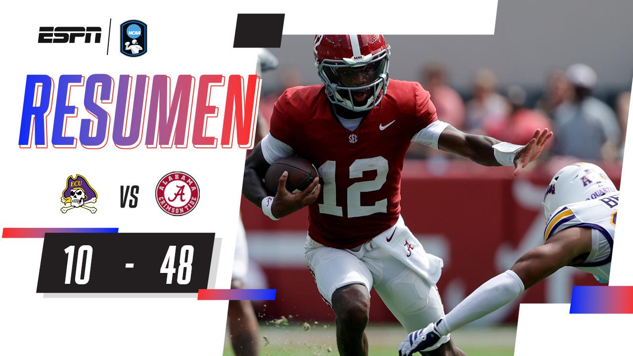 ¡Alabama aplasta a East Carolina en el inicio del College football! | Resumen